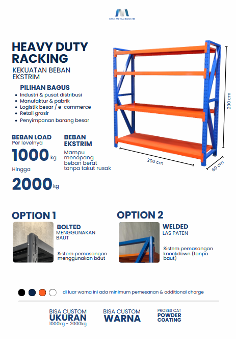 heavy duty racking rak industri baja besi kuat