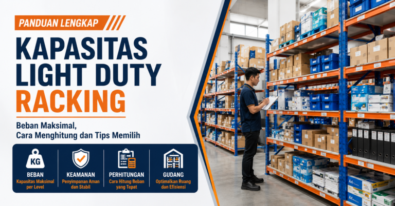 Kapasitas Light Duty Racking untuk penyimpanan barang ringan di gudang.