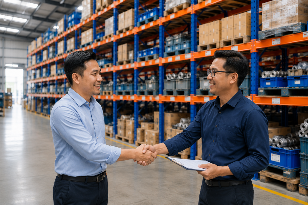 Proyek Medium Duty Racking selesai dipasang di gudang pelanggan.