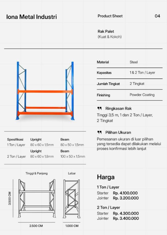 Pallet Racking untuk penyimpanan barang di atas pallet