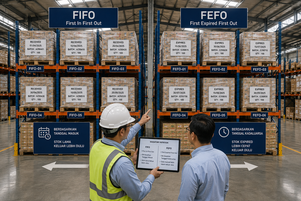 Perbedaan FIFO dan FEFO di gudang