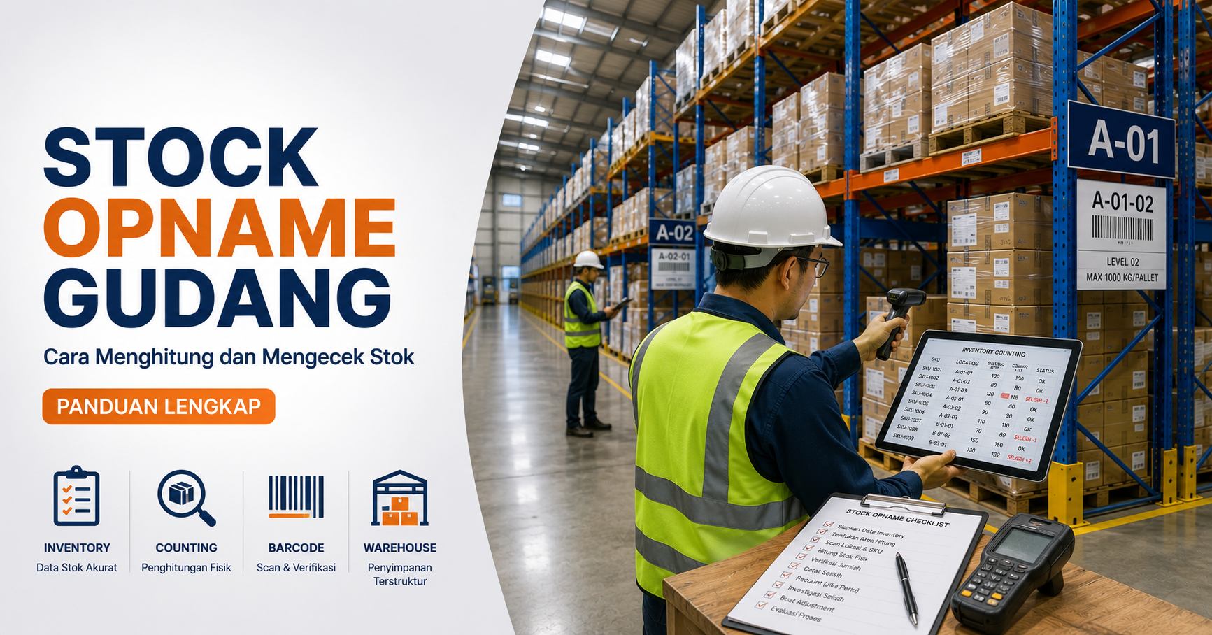 Stock opname gudang untuk menghitung dan mengecek stok barang