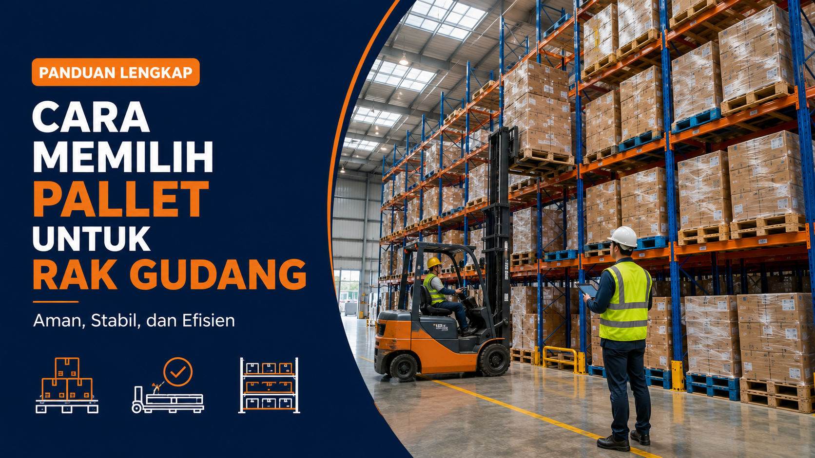 Cara memilih pallet untuk rak gudang yang aman dan efisien