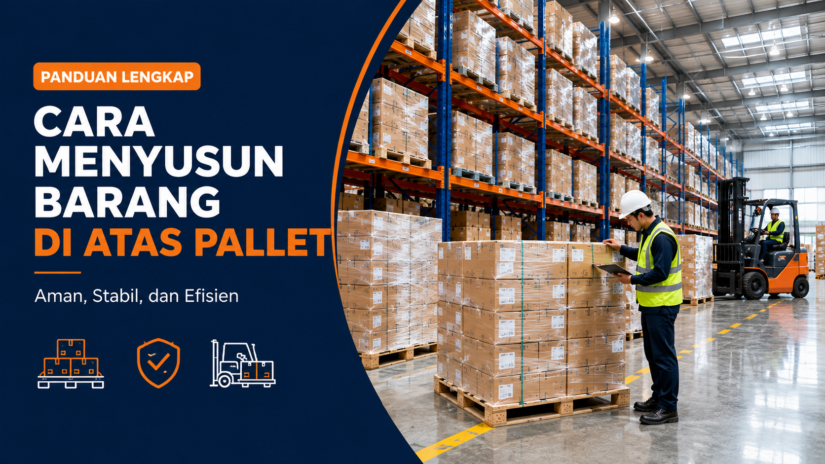 Cara menyusun barang di atas pallet agar aman dan efisien